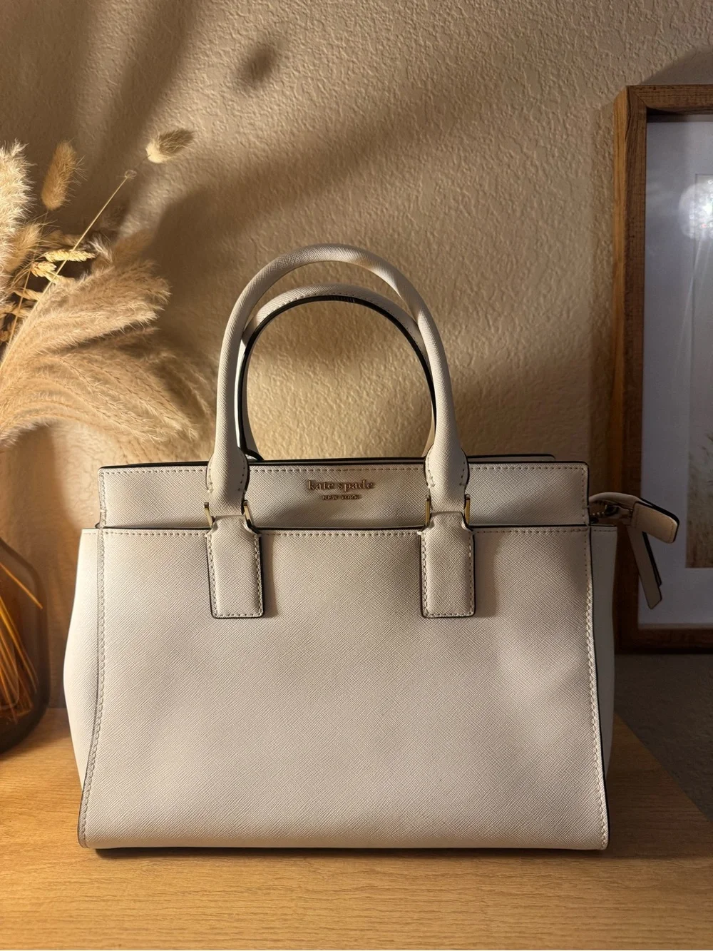 kate spade | Bags | Kate Spade Cream Leather Structured Satchel | Poshmark